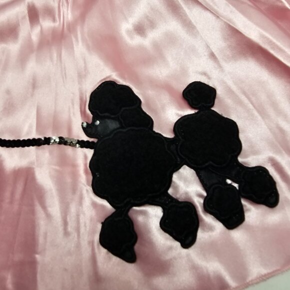 New 50s Girls Kid Child Pink Black Stripped Poodle Dog Dress Costume S Small 4 - Picture 3 of 15